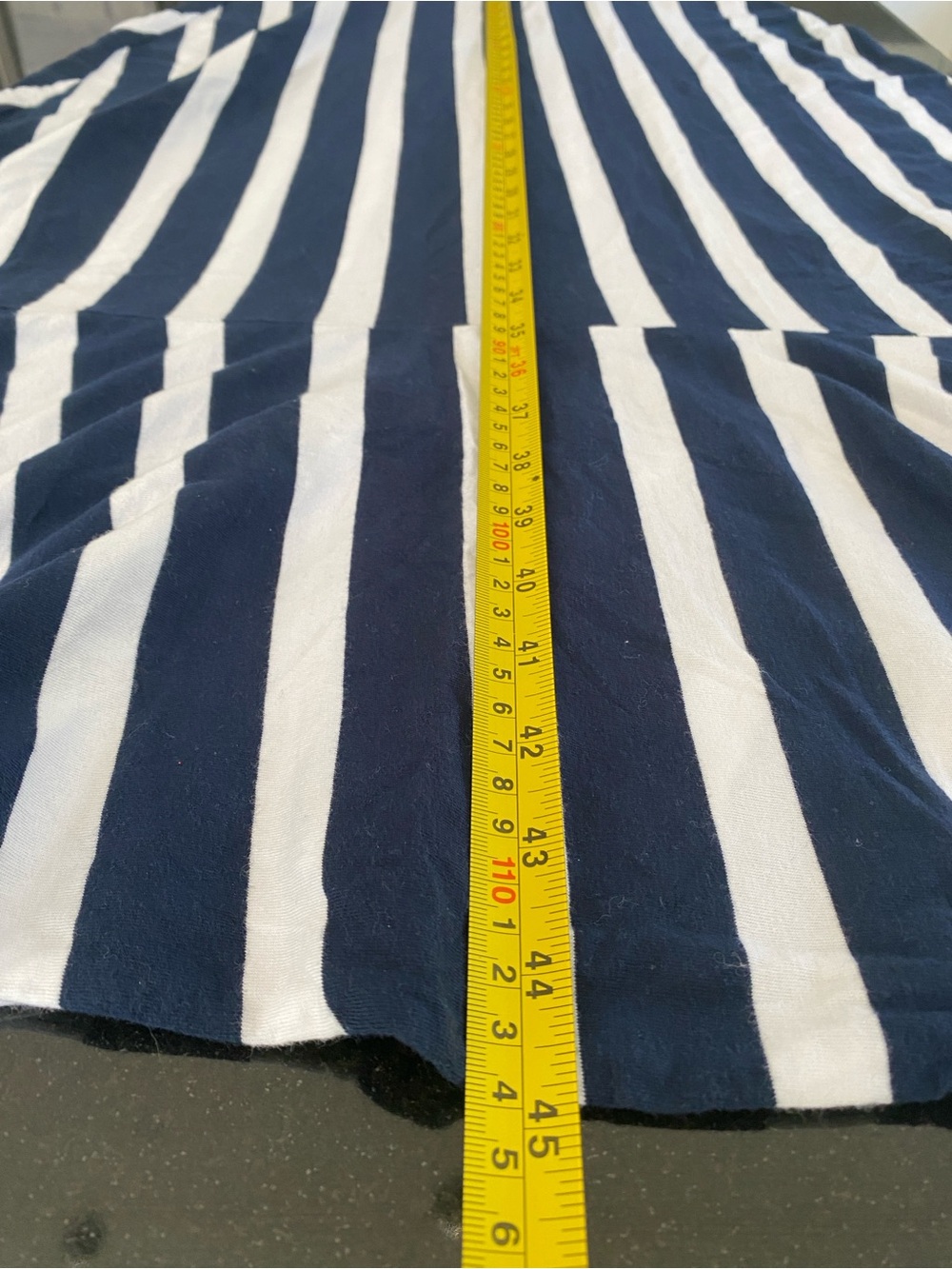Chaps Navy White Chevron V-Neck Nautical Tiered Maxi Dress Size S Coastal Preppy - Picture 7 of 7